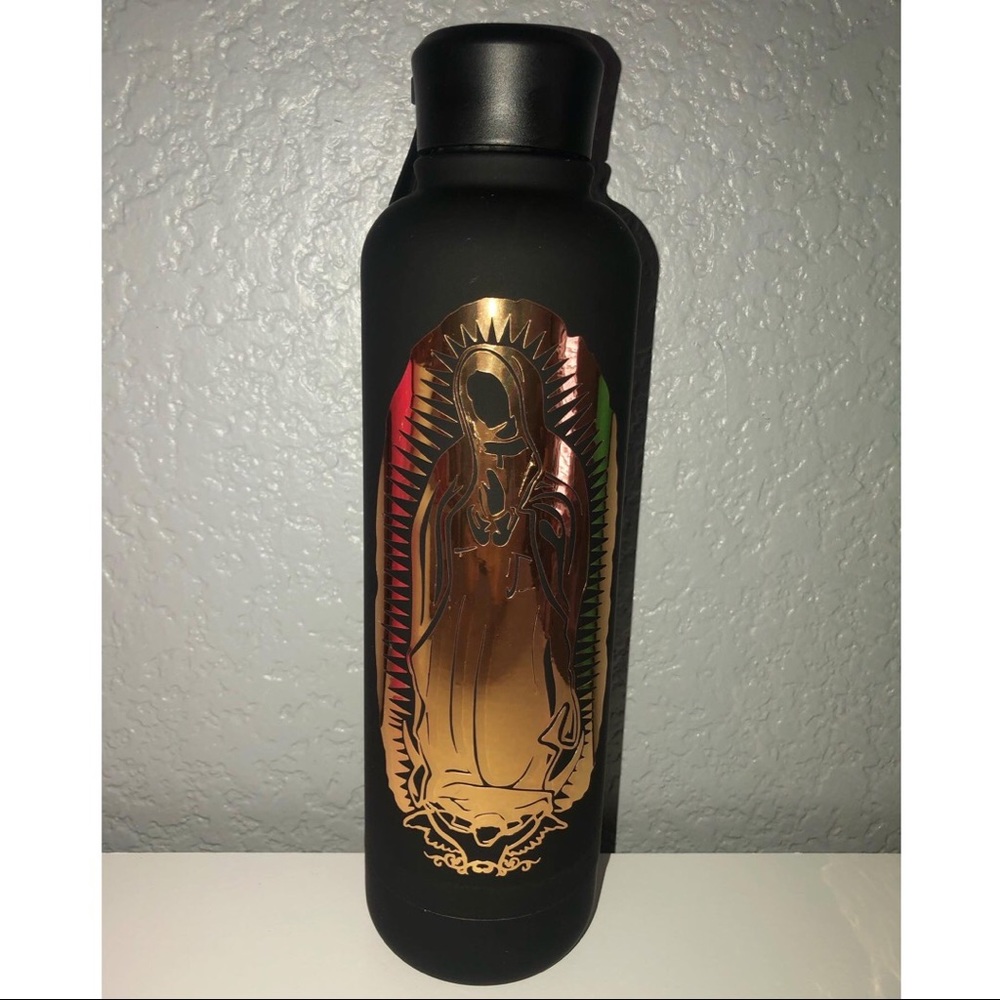 Matte black 16oz hot/cold bottle w/ decal.